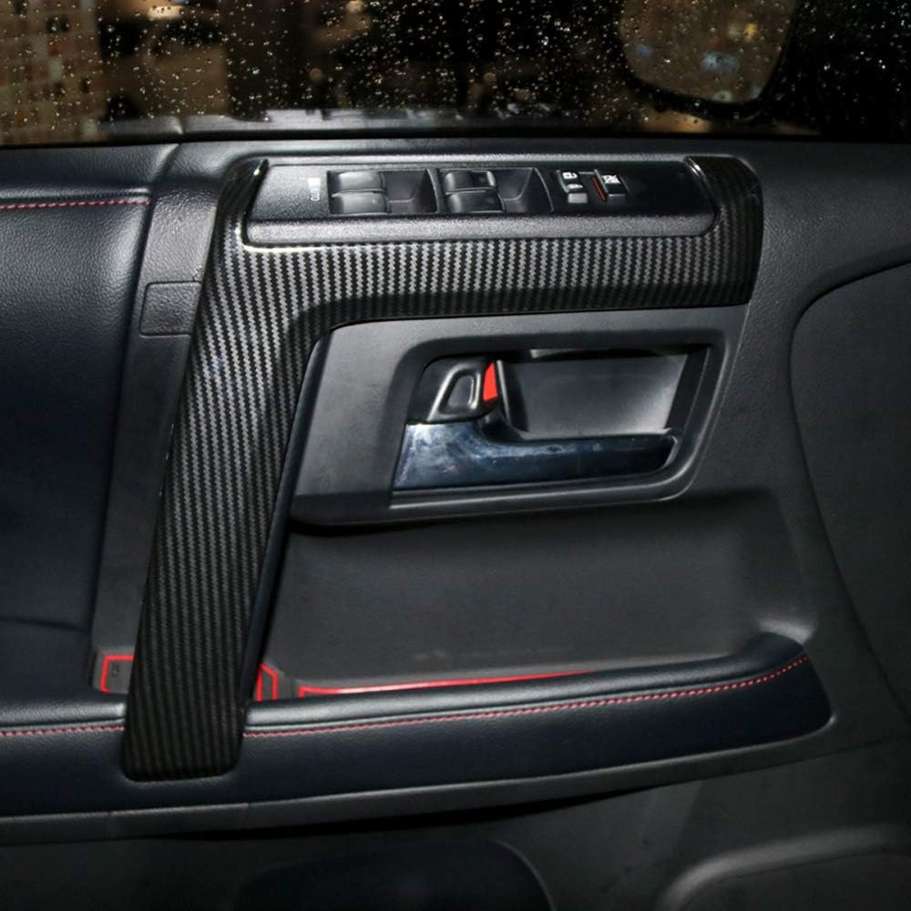 Carbon Fiber Style ABS Door Side Armrest Strip Cover Trim 4PCS J404
