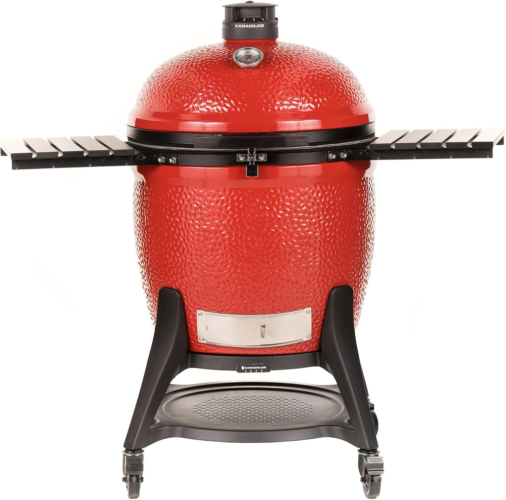 Blaze Red 24-inch Charcoal Grill with Cart and Side Shelves W98070