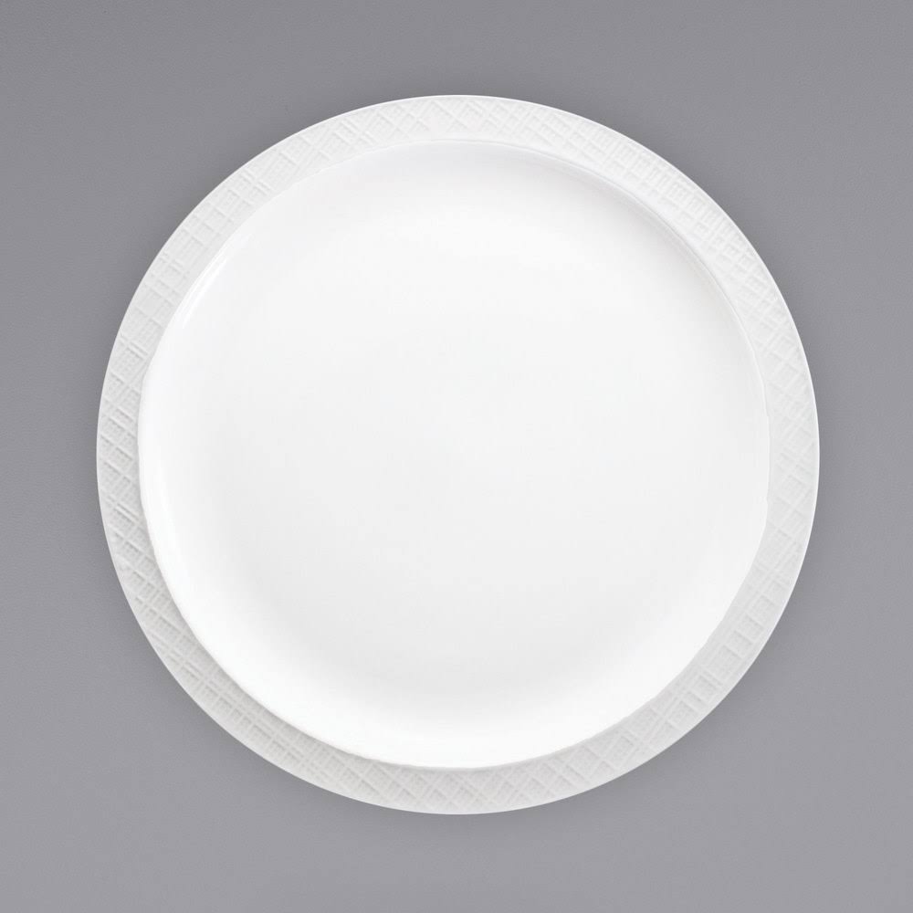 Bright White Stoneware Narrow Rim Plate - 24/Case Y393