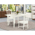 3-Piece White Dining Set with Slatted Chairs A2442