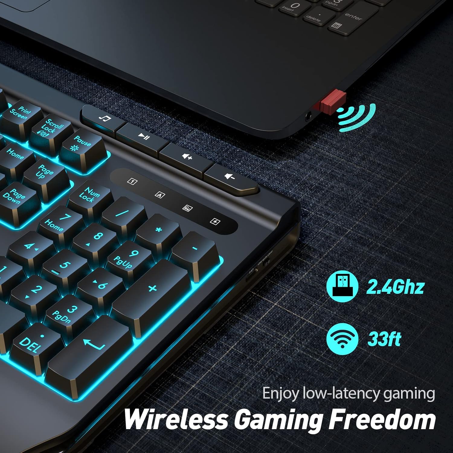 Wireless Gaming Keyboard with Ergonomic Wrist Rest, Pack of 2 D68791