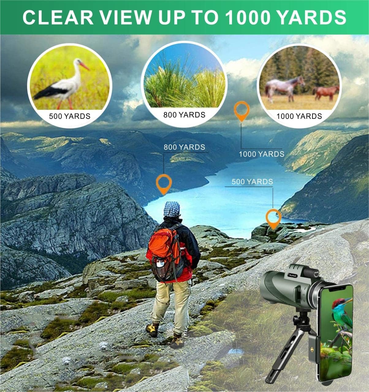 Monocular Telescope with BAK4 Prism and Tripod R727624