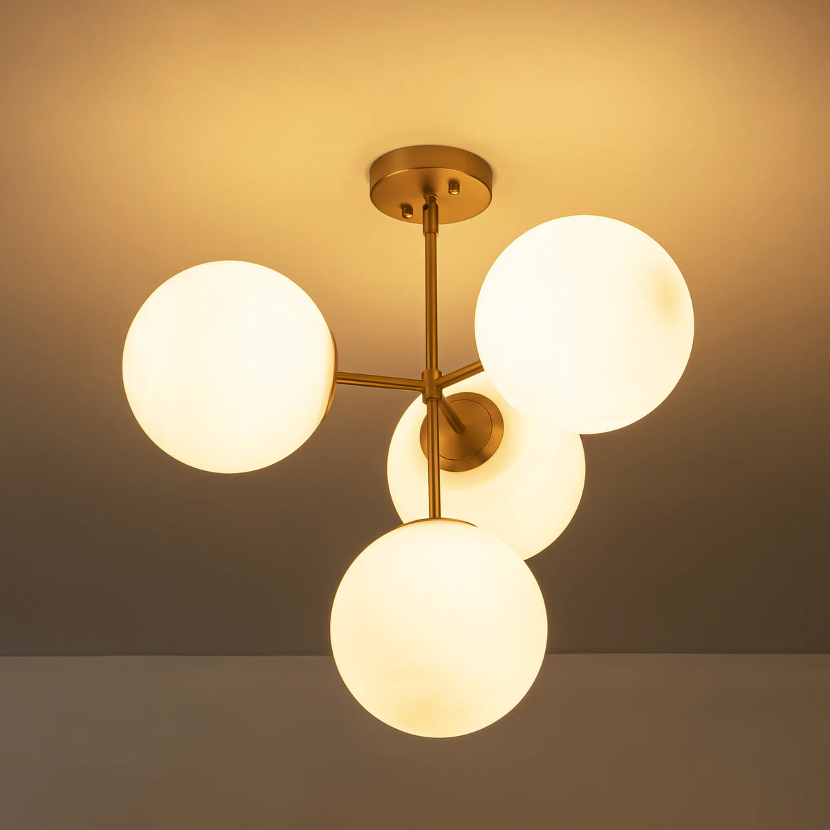 4-Light Dimmable Glass Bubble Chandelier Q8776