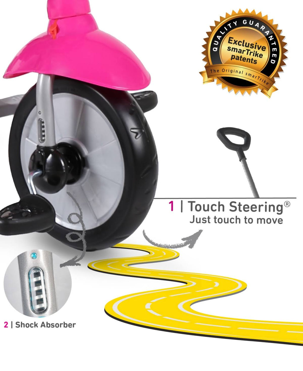 4-in-1 Tricycle - Pink, Gray M25030