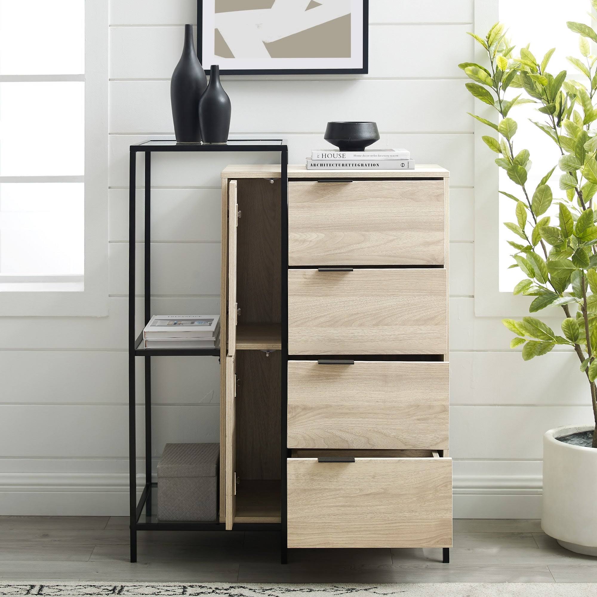4 Drawer Dark Walnut Accent Chest U2628
