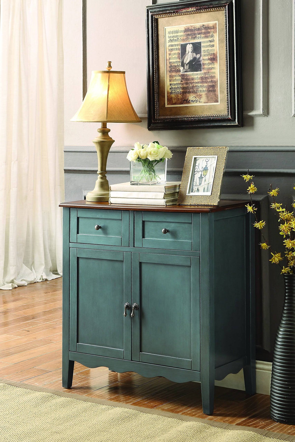 Vintage Blue Wine Cabinet V4857