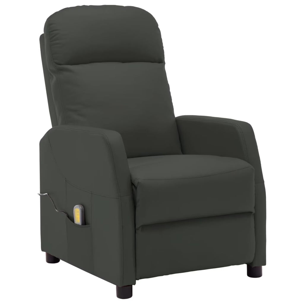 Faux Leather Massage Reclining Chair with Adjustable Footrest and Side Pocket K903149