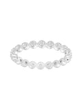 Eternity Band Ring with Cubic Zirconia in Rhodium-Plated 1K Gold Alloy, Size 7 Q106