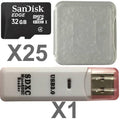 32GB microSDHC Class 4 Memory Card (25 Pack) with Plastic Cases and 1 Reader L54098