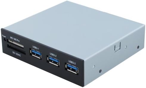 USB 3.0 Front Panel Internal Card Reader with 3 Port USB 3.0 Hub D377