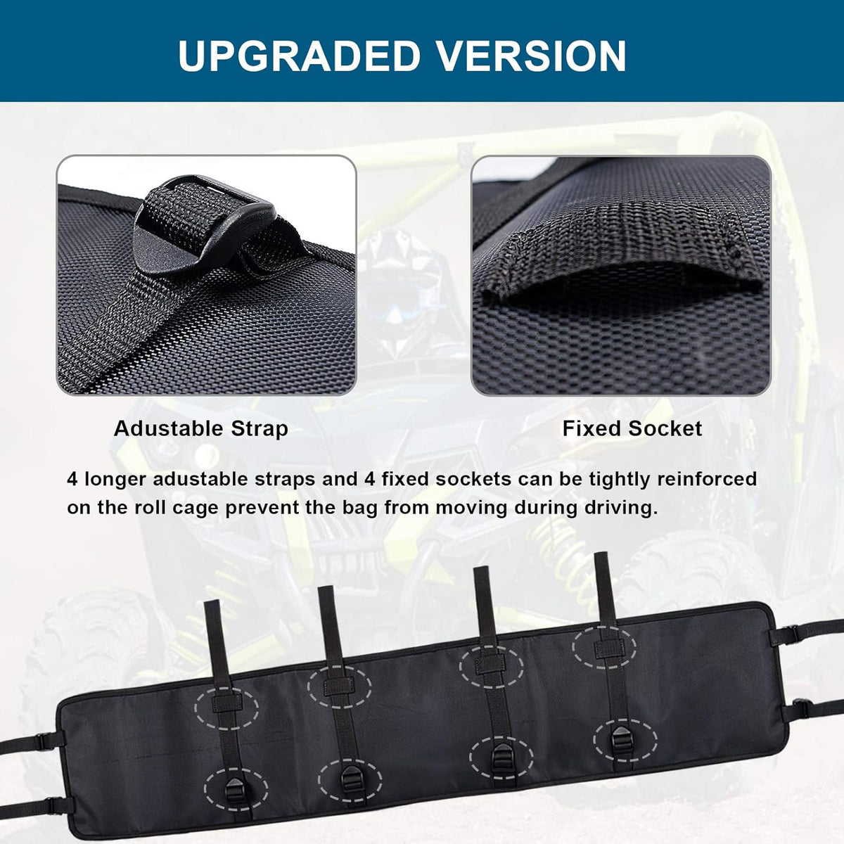 Large Roll Cage Cargo Rear Storage Bag with Reflective Strip S98035