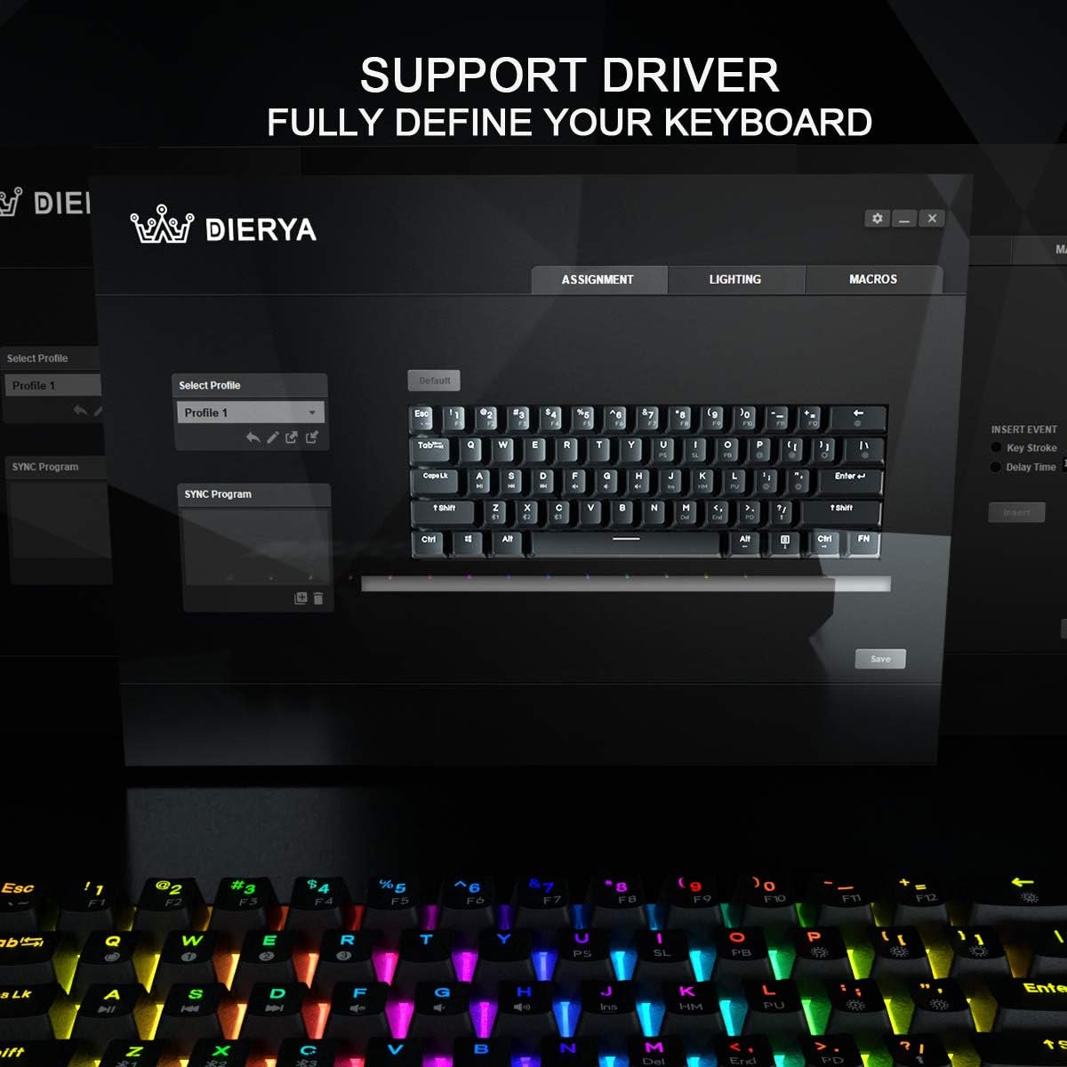 60% Mechanical Keyboard, RGB Backlit Wired PBT Keycap Waterproof Type-C Mini Compact 61 Keys, Pack of 2 H828
