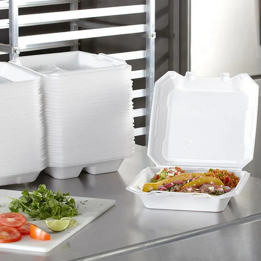 3-Compartment Foam Hinged Lid Container (125 ct.) C7154