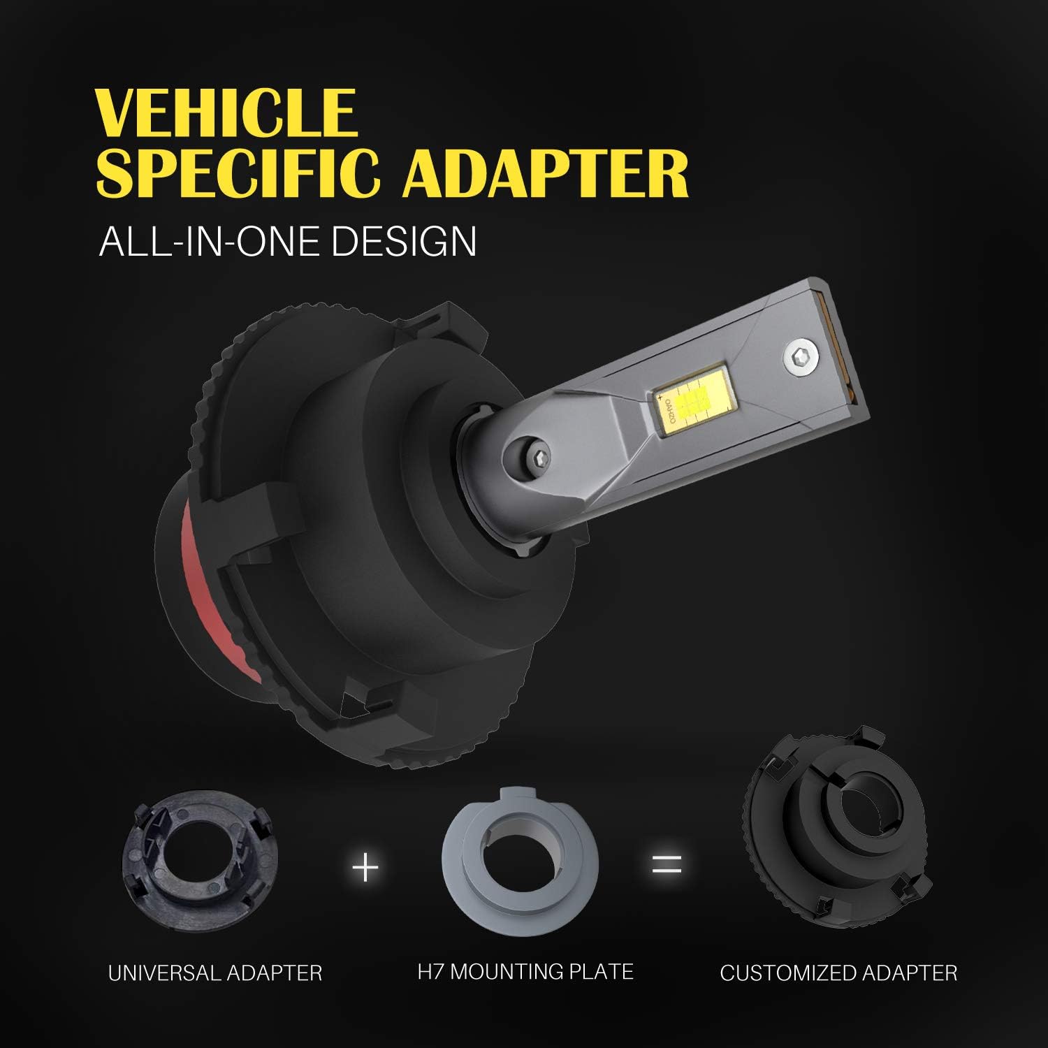 H7 LED Headlight Bulbs with Car Specific Adapters (2 Pack) W24398