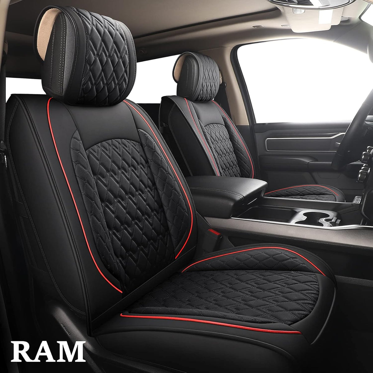 2 Pcs Front Waterproof Synthetic Leather Car Seat Covers N322