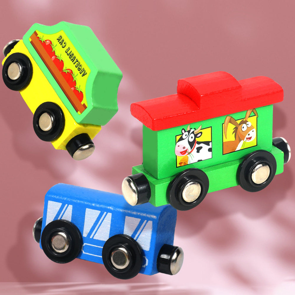 Magnetic Wooden Train Toys Assembling Blocks Toy W374