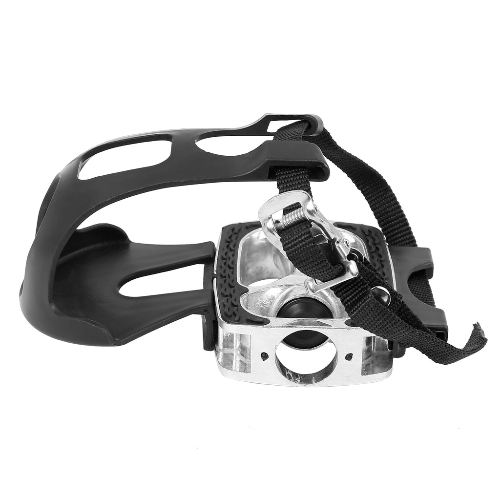 9/16'' Platform Bicycle Pedals with Toe Clip Foot Straps K456902