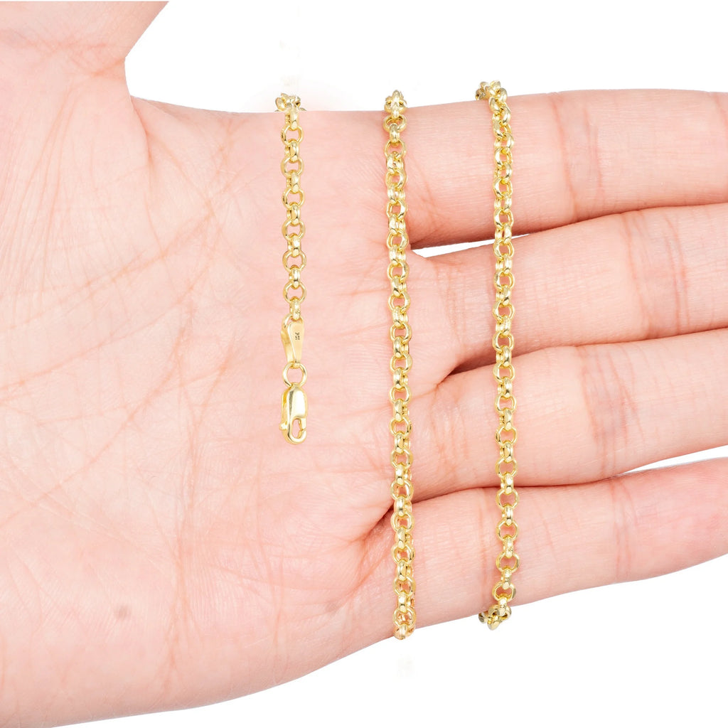 10k Yellow Gold 3mm Rolo Chain Pendant Necklace 16" - 30" G221472