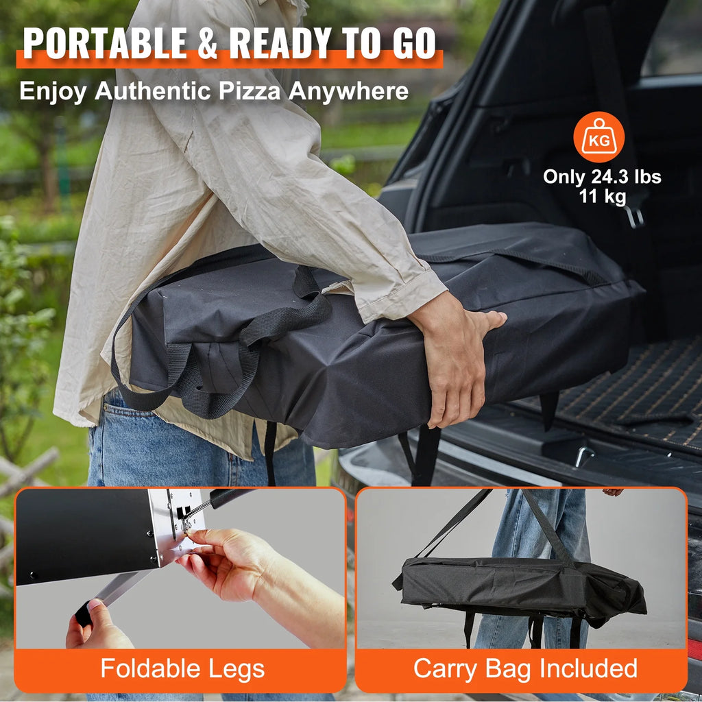 13" Portable Outdoor Pizza Oven Stainless Steel A7488