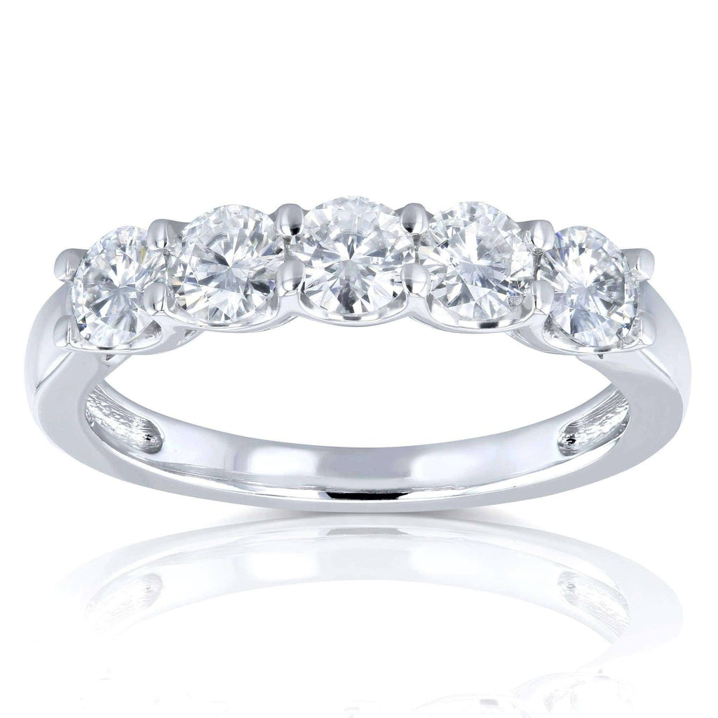 14K White Gold Moissanite Bridal Wedding Band A8900