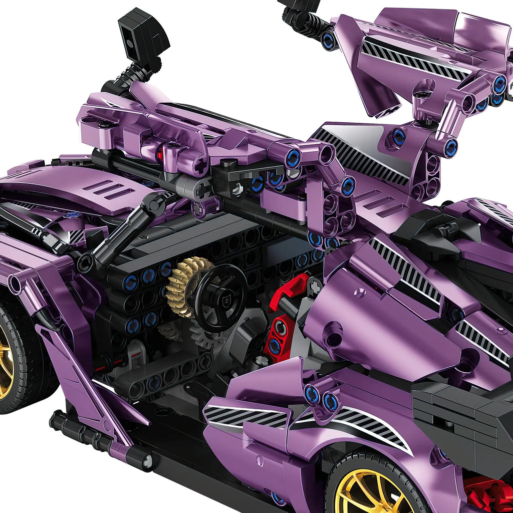 Purple Speed Champion Super Sports Car Building Block Set E632896