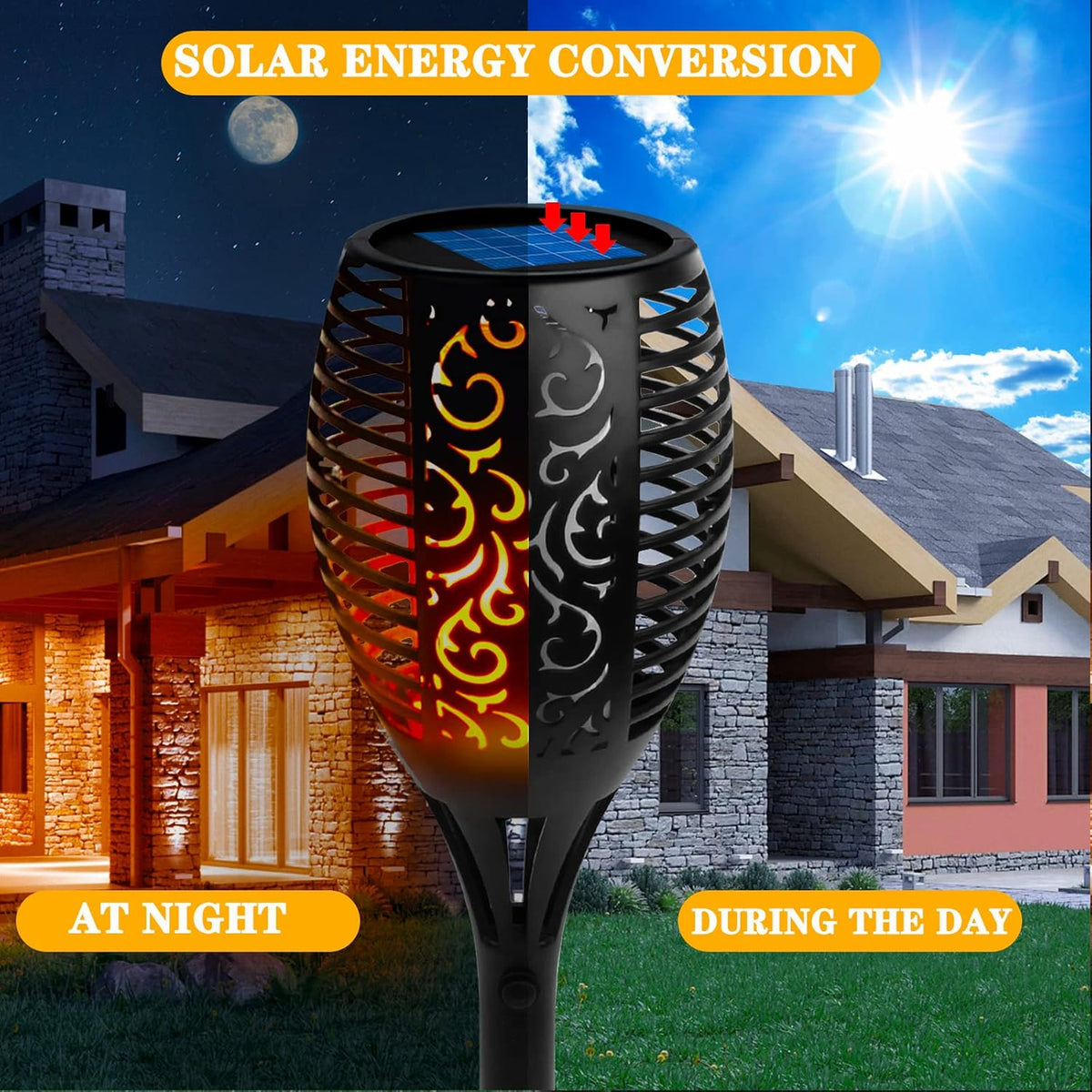 4 Pack Solar Waterproof Torch Light M737011