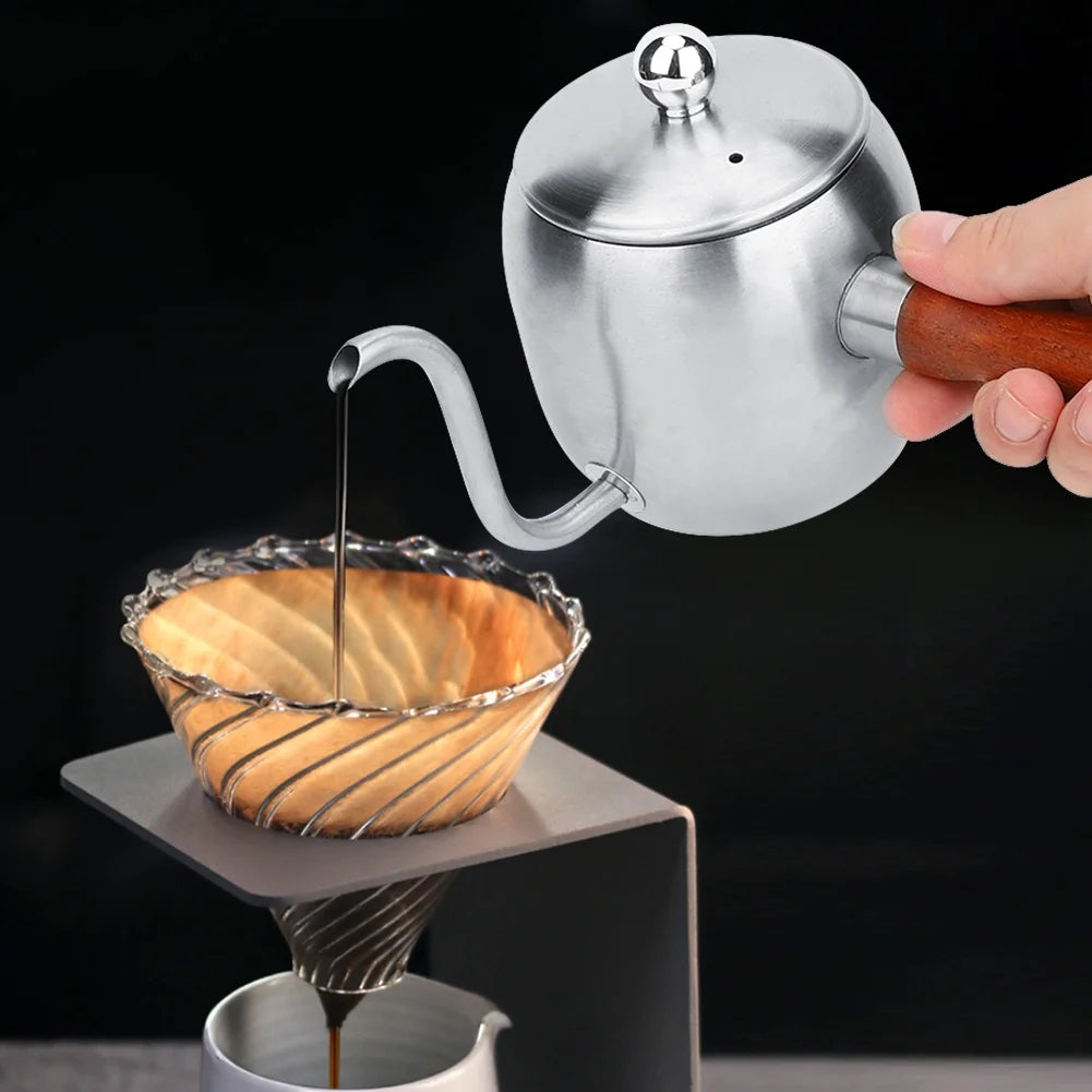 500ml Stainless Steel Coffee Drip Kettle Teapot Long Spout U78169