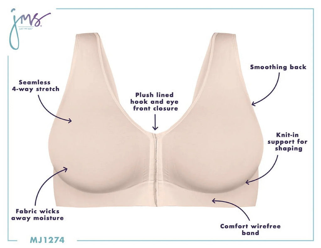 White Front-Close Seamless Bra B56375