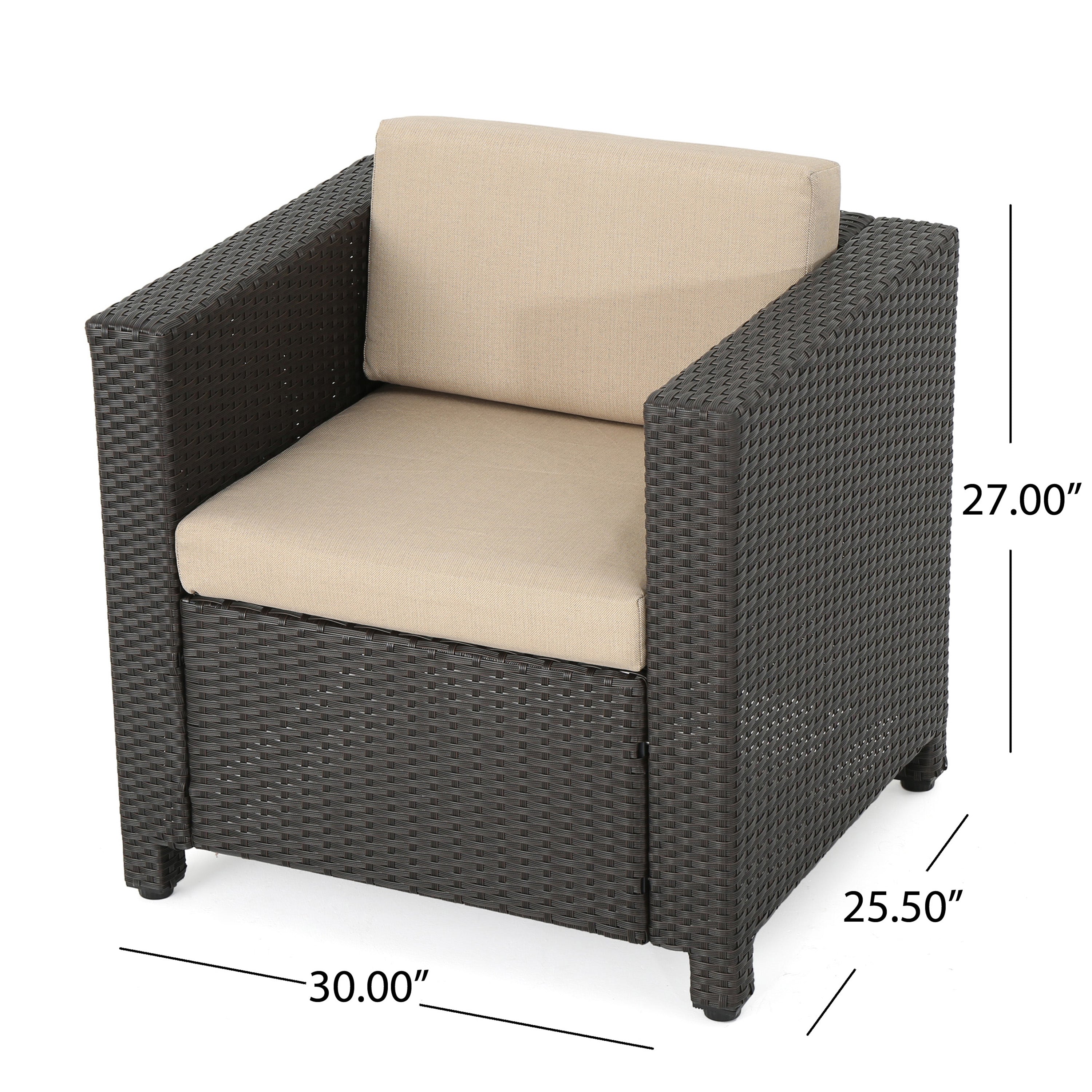 Brown and Beige Wicker L-Shaped Sectional Sofa Set A618