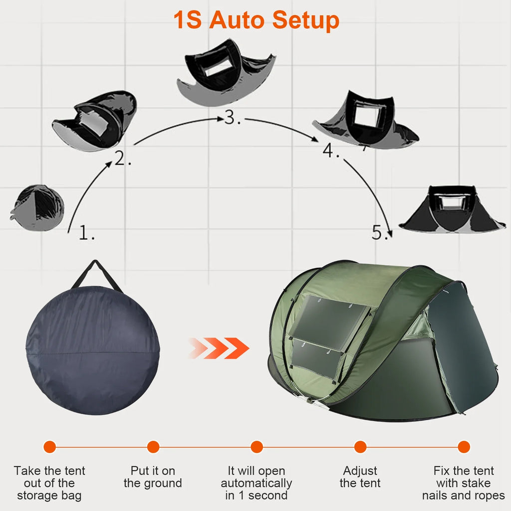 Green Pop Up Dome Tent with Carry Bag B506