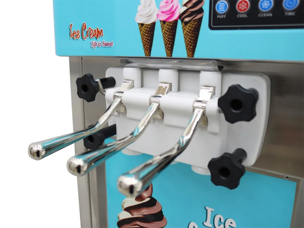Soft Ice Cream Machine Commercial 3 Flavors 20-30L/H 1400W G9928