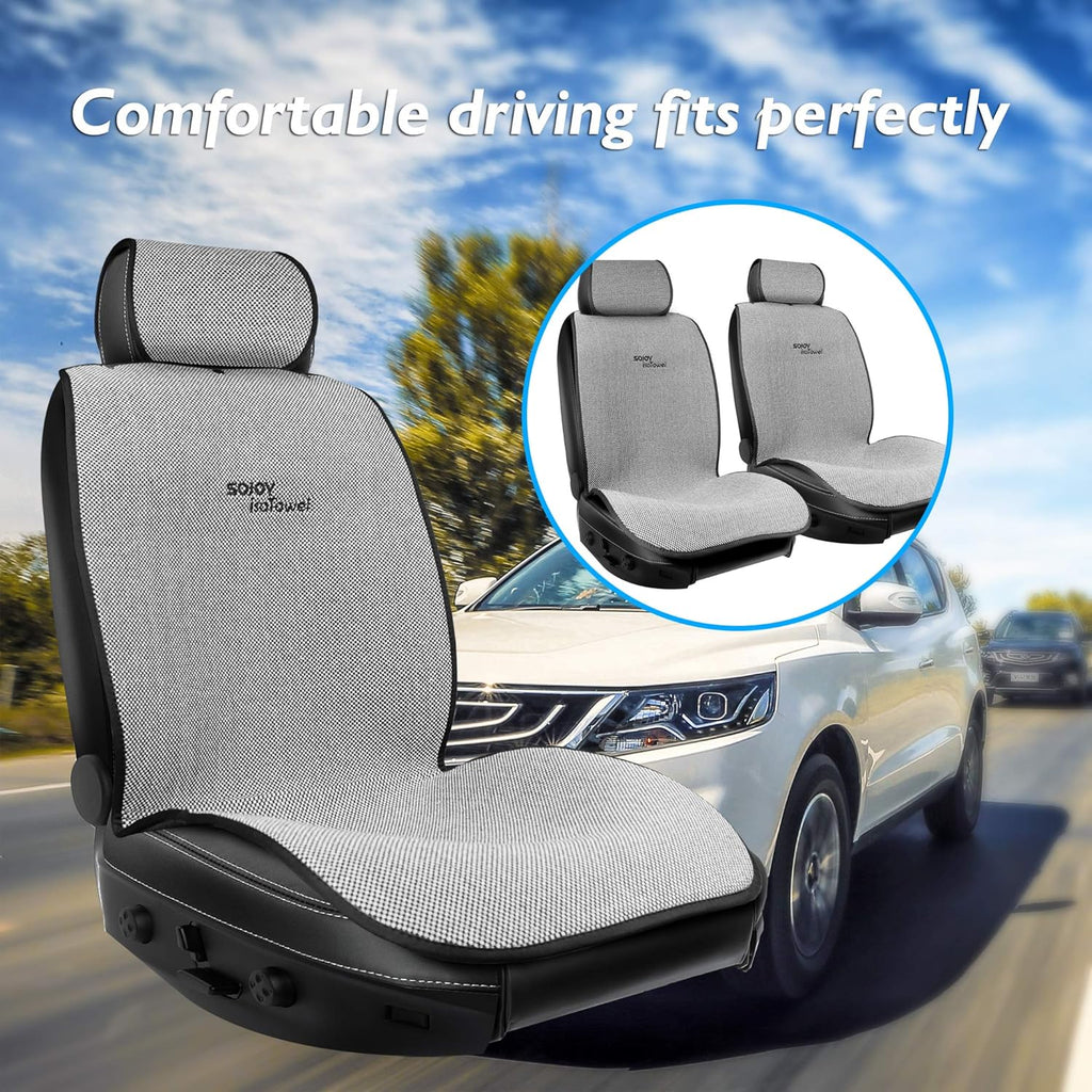 Black and White Car Seat Cushion Cover for Front of 2 Seats I8847