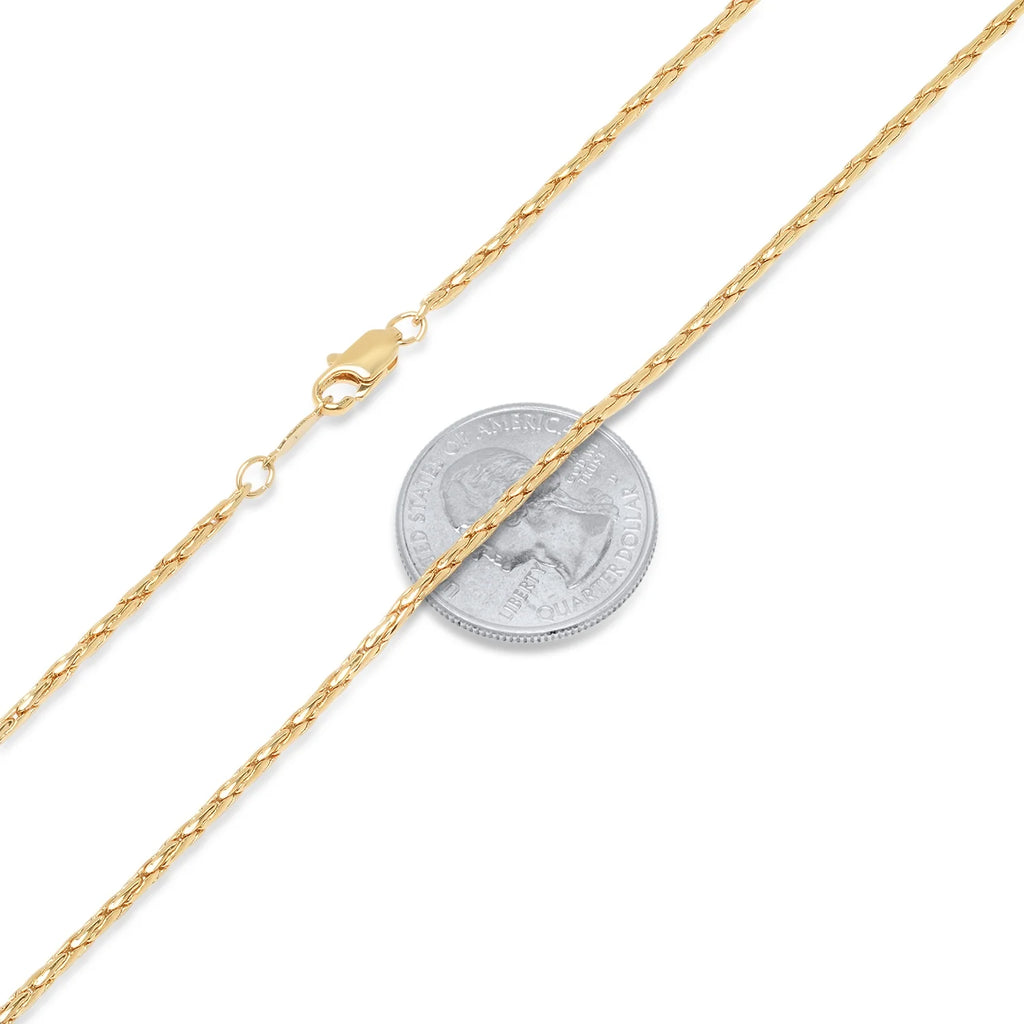 14k Yellow Gold Plated Braided Wheat Chain Necklace, 20 inches Z29600