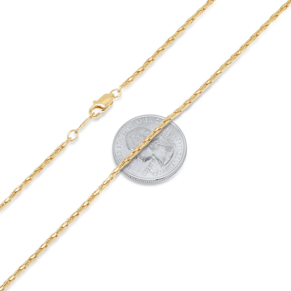 14k Yellow Gold Plated Braided Wheat Chain Necklace, 20 inches Z29600