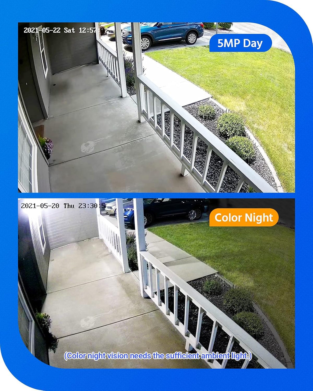 5MP PoE Security IP Bullet Camera with Audio, Color Night Vision, Built-in Mic Q6462