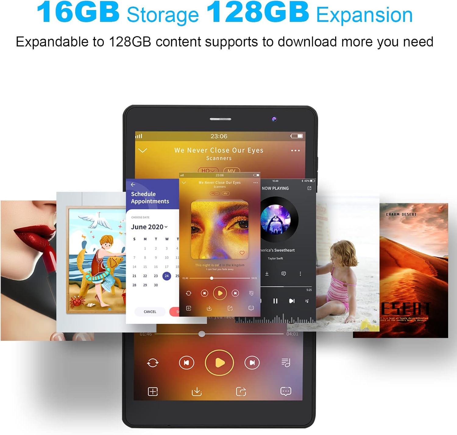 Tablet 8 inch 16GB Storage 128GB TF Expansion Android 11.0 Quad-core A7 Processor 800x1280 IPS HD Touchscreen Dual Camera WiFi Bluetooth H475682