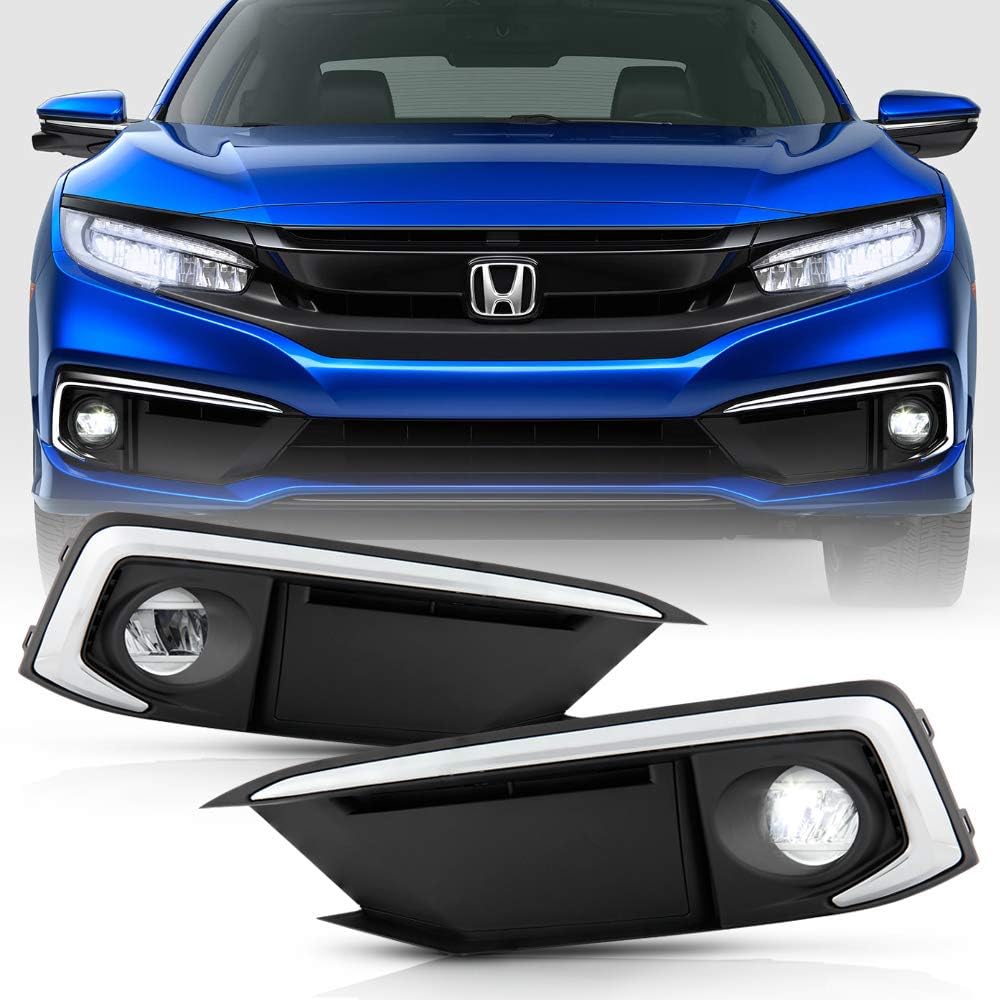 LED Bumper Fog Lights Driving Lamps Pair Set Assembly E21855