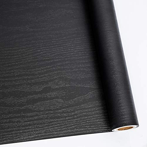 Black Wood Wallpaper Self-Adhesive Contact Paper X492