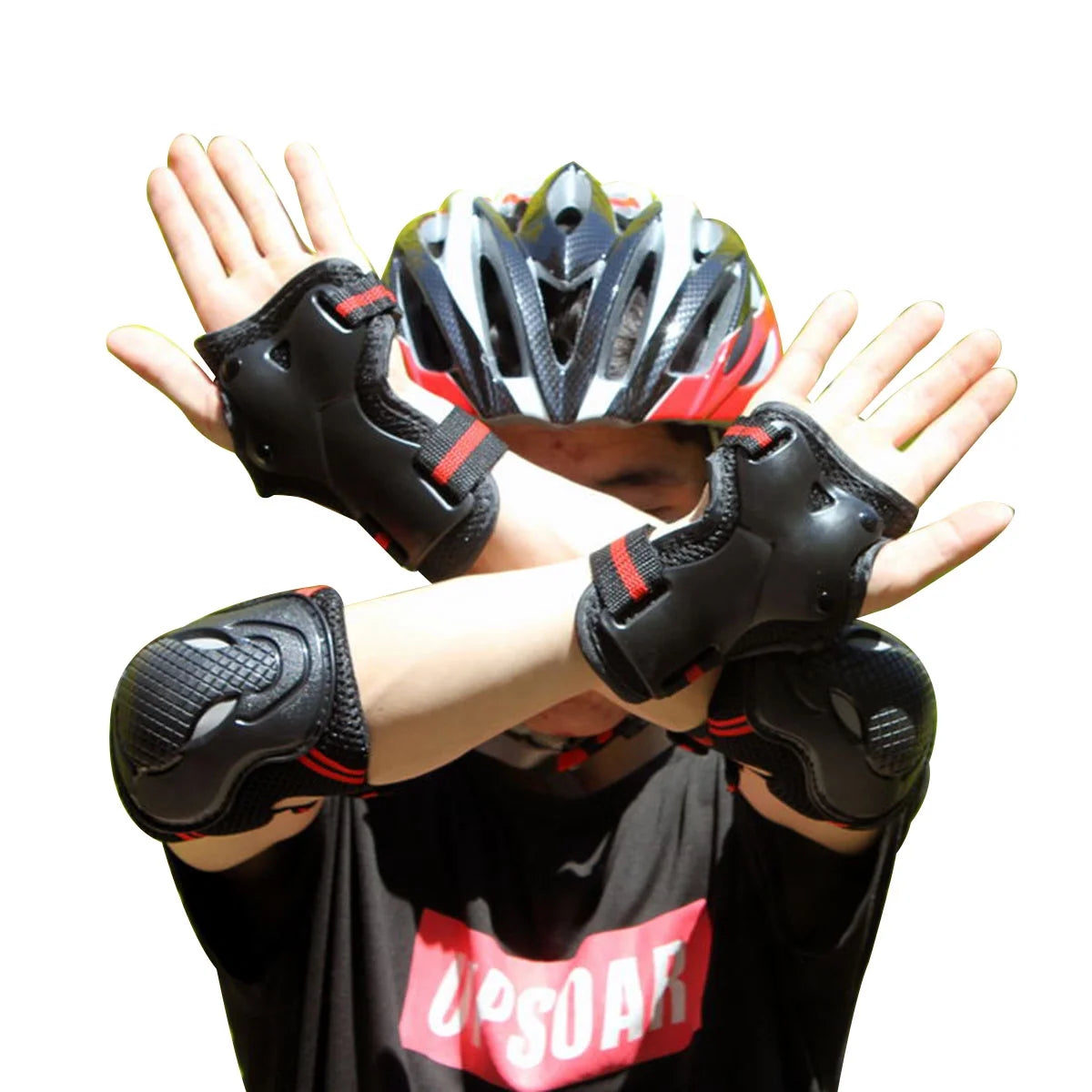 Adjustable breathable roller skating protective gear X35903