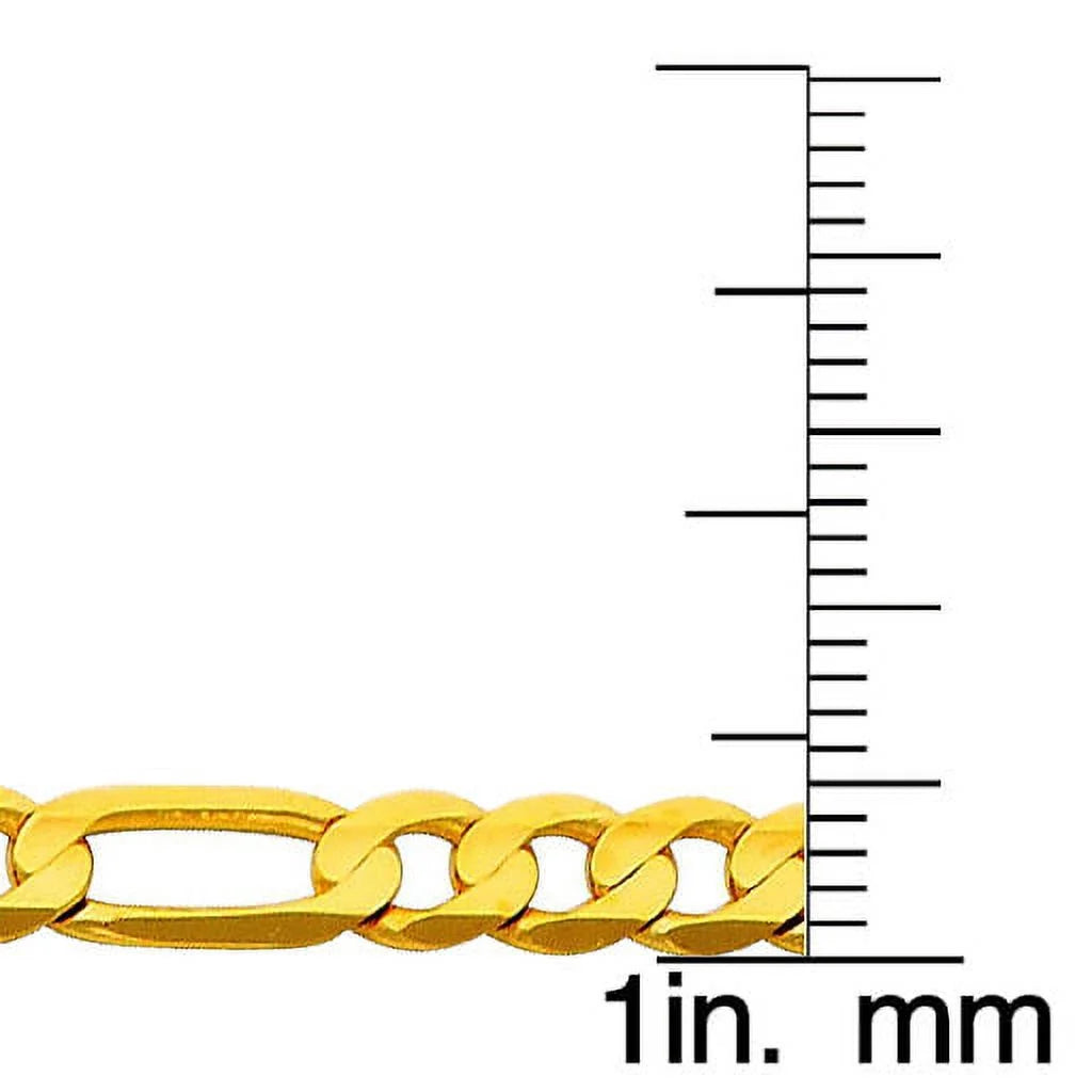 14K Yellow Gold Figaro Chain Necklace 24 inch R7800