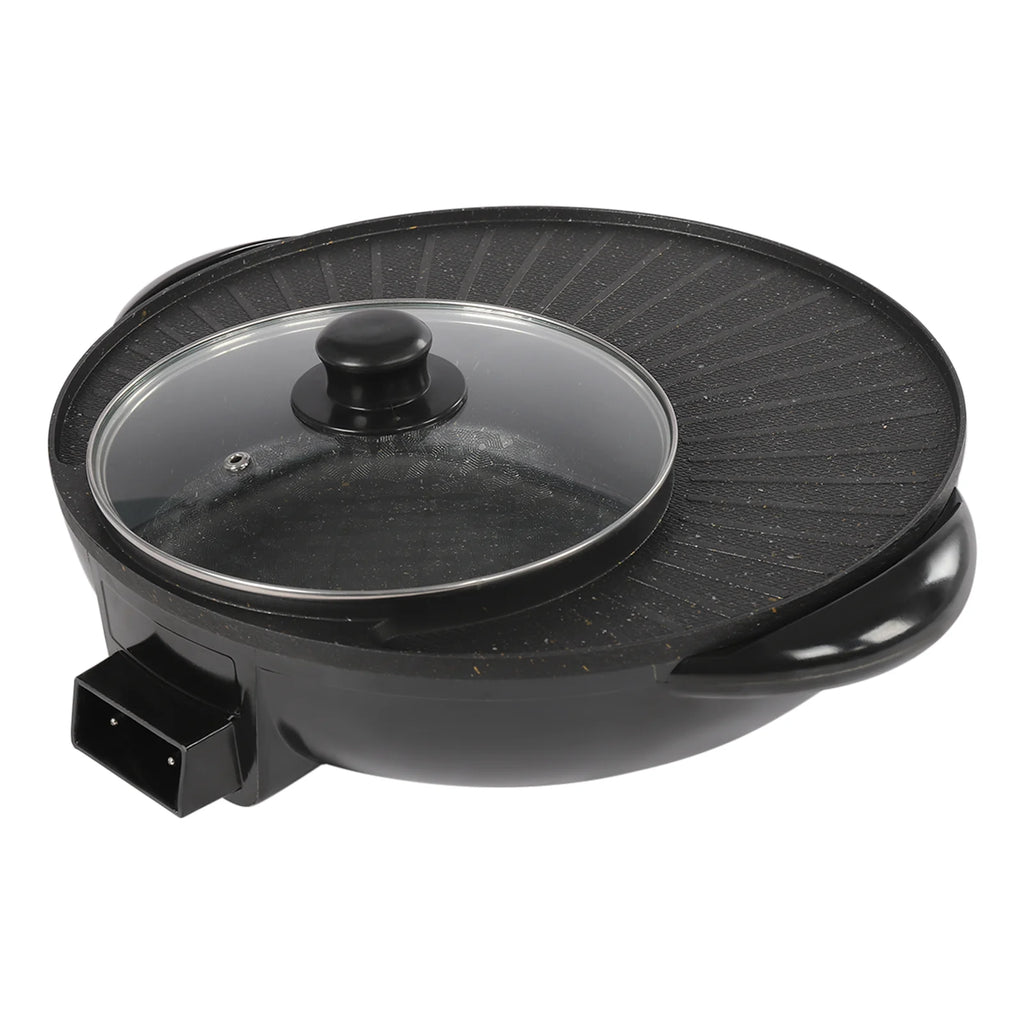 5L/5.28QT Electric Hot Pot Grill Combo with Lid Q717