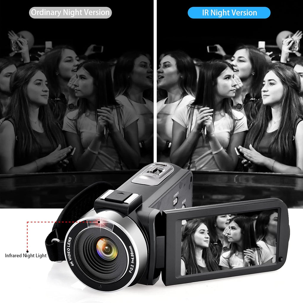 4K Camcorder Video Camera with 16X Zoom Remote Control 1080P 3.0 Inch Touch Screen X887