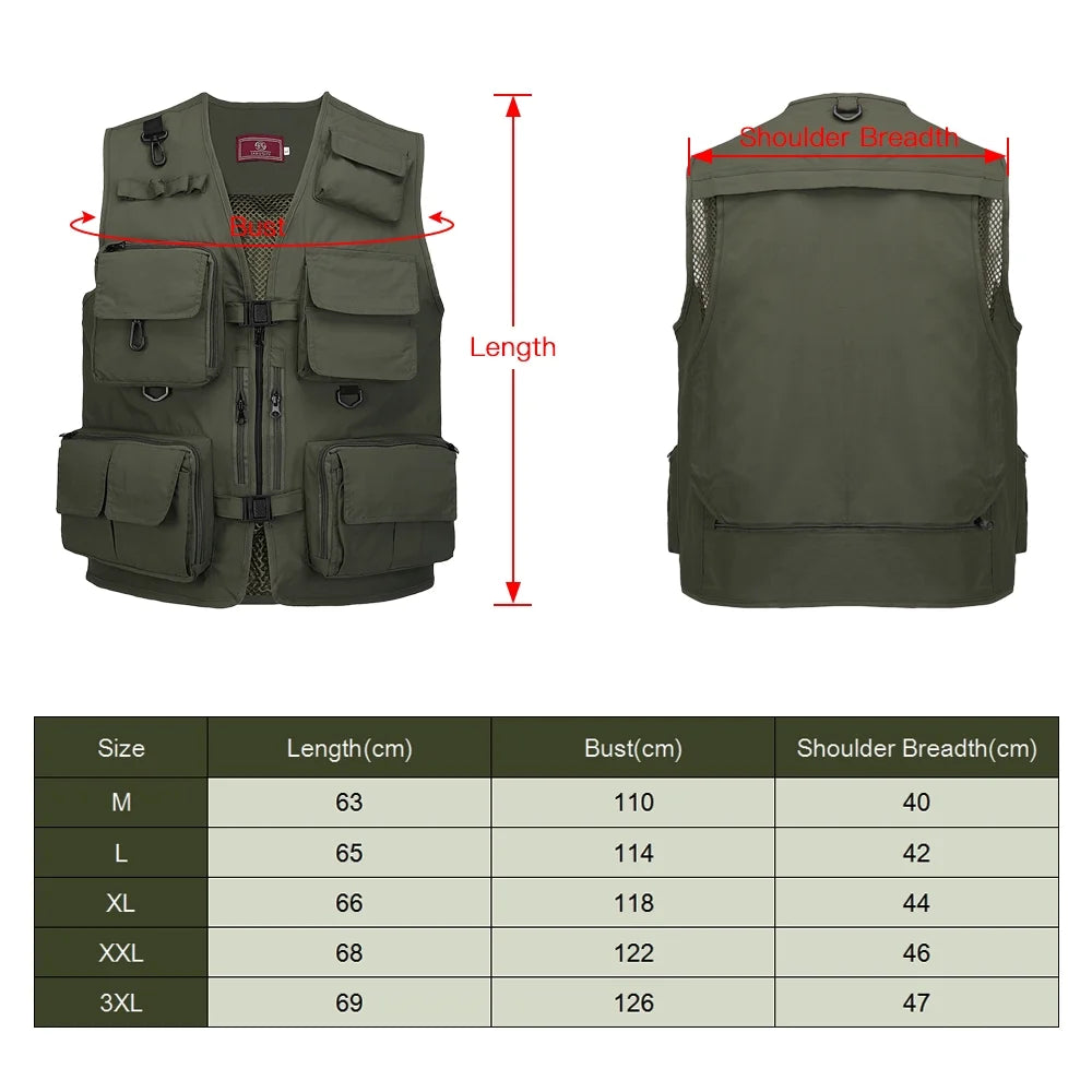 Breathable Multi Pockets Mesh Fishing Photography Vest V459