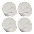 12-Piece White Stoneware Dinnerware Set Z7706
