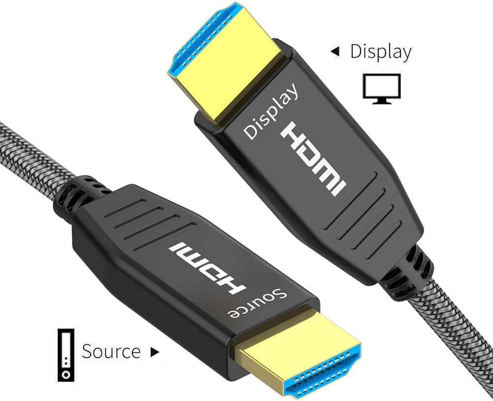 Fiber Optic HDMI 2.0b Cable 50ft Nylon Braided Z939919