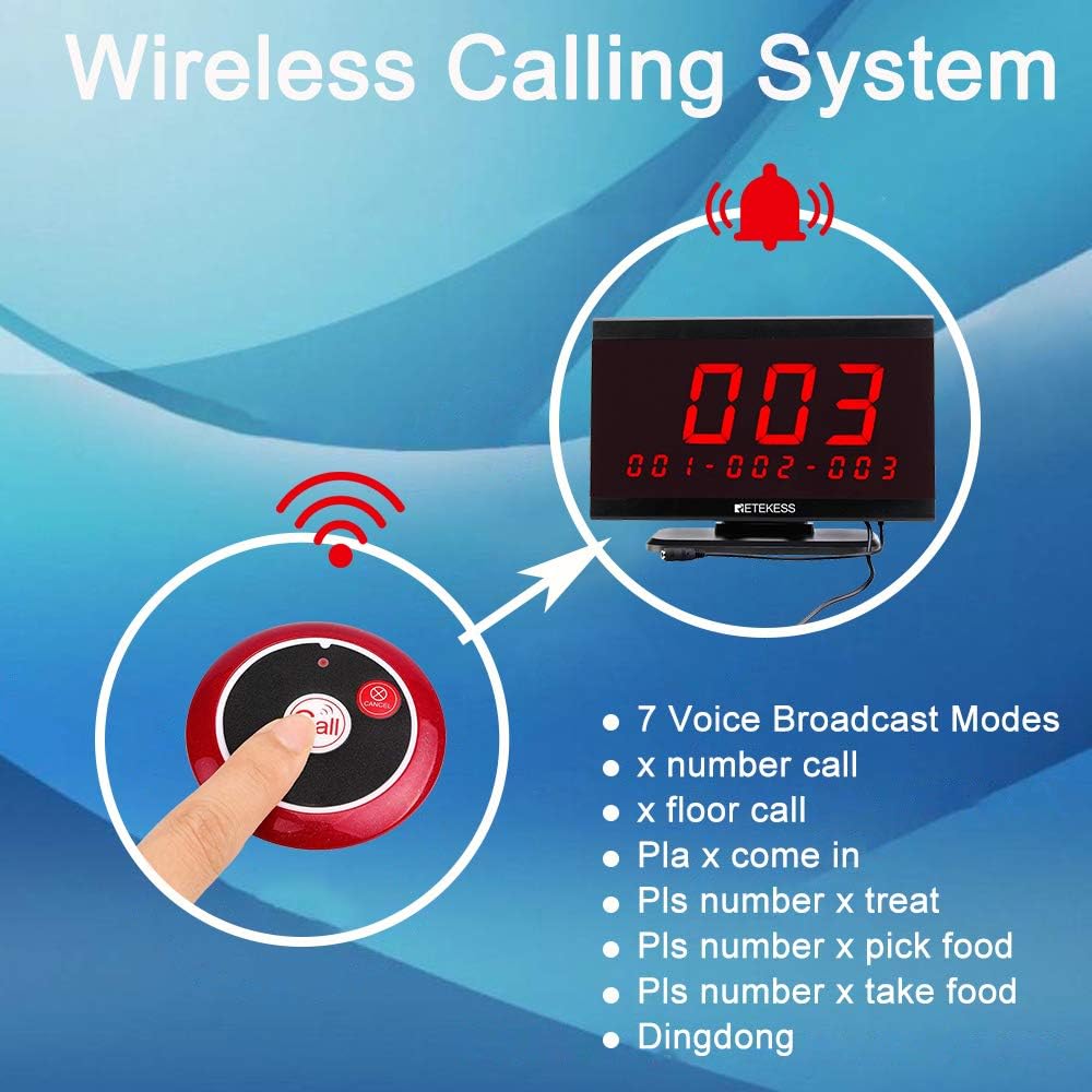 Wireless Caregiver Pager System with 10 Panic Alert Call Buttons H80113