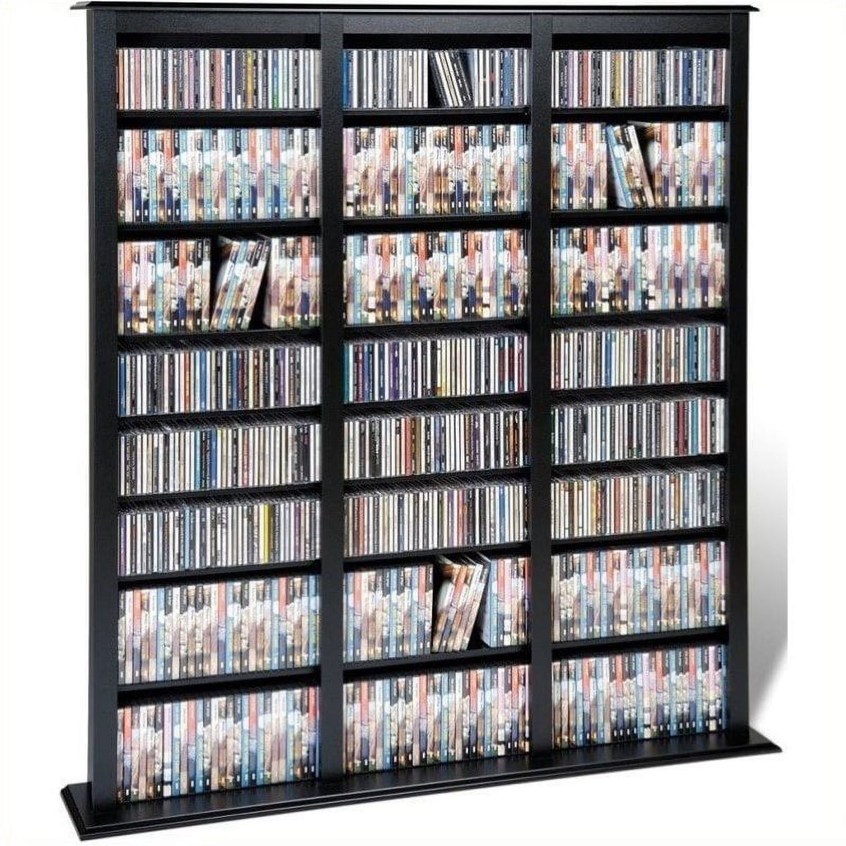 64" Triple CD DVD Media Storage Rack in Black K5083