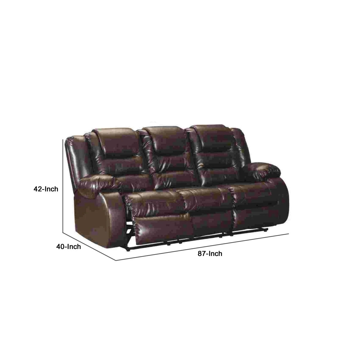 Chocolate Brown Reclining Sofa E697