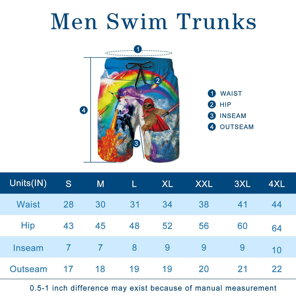 Men's Quick Dry Printed Board Shorts with Mesh Lining K29572