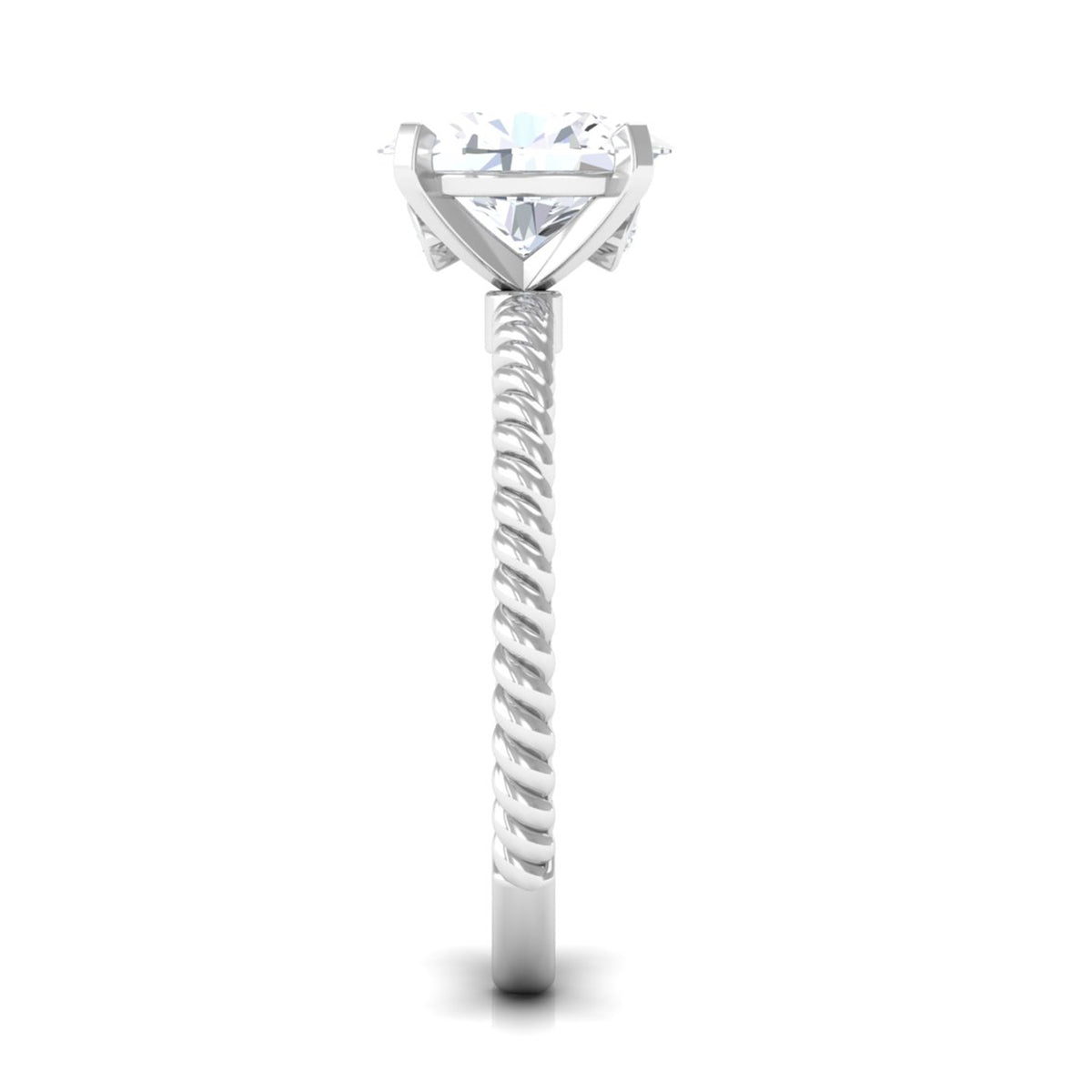 Oval Zircon Solitaire Engagement Ring, 925 Sterling Silver, 8X10 mm R599080